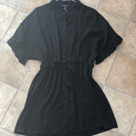 Forever 21 black button up tunic/dress - Picture 1 of 8